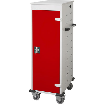 Laptop charging trolley, with 10 compartments, light grey / traffic red.