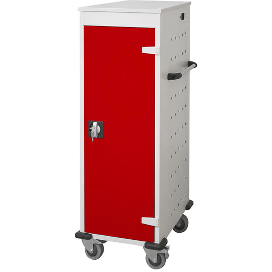 Laptop charging trolley, with 10 compartments, light grey / traffic red.