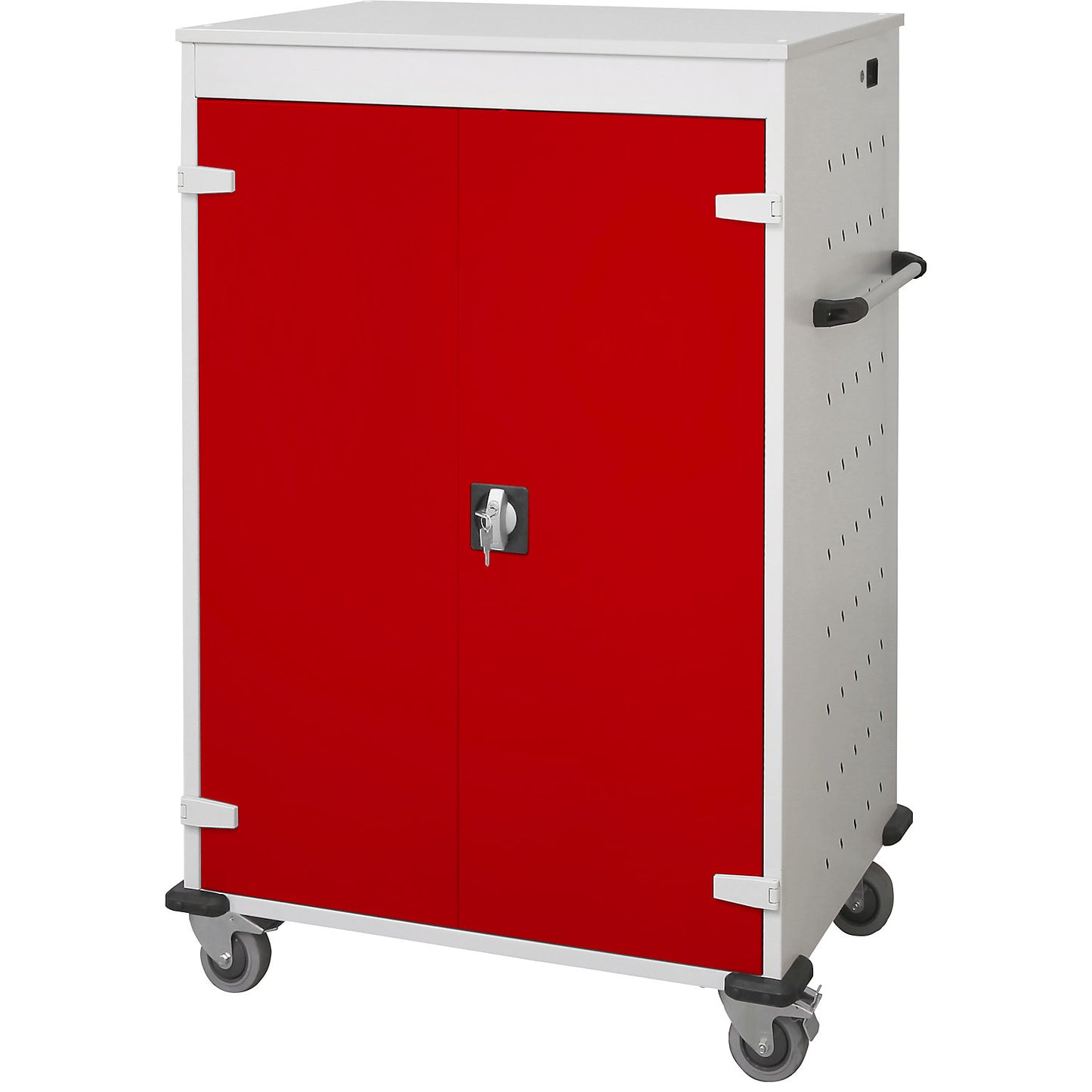 Laptop charging trolley, with 20 compartments, light grey / traffic red.