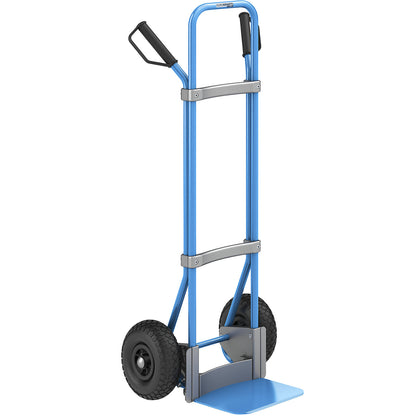 Sack truck, blue, footplate WxD 280 x 250 mm, blue, pneumatic tyres.