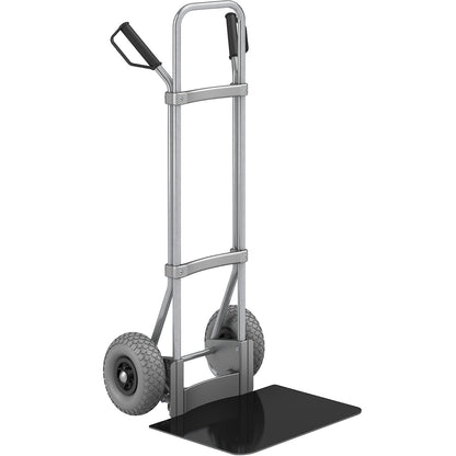 Sack truck, zinc plated, footplate WxD 450 x 500 mm, black, PU tyres.