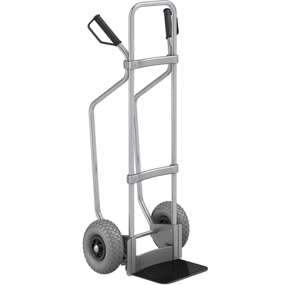 Sack truck with runners, zinc plated, footplate WxD 280 x 250 mm, black, PU tyres.