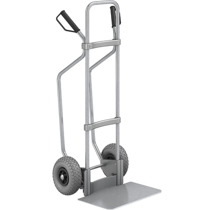Sack truck with runners, zinc plated, footplate WxD 450 x 350 mm, zinc plated, PU tyres.