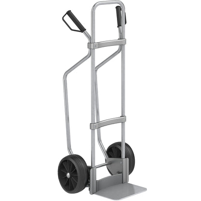 Sack truck with runners, zinc plated, footplate WxD 280 x 250 mm, zinc plated, solid rubber tyres.