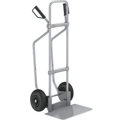 Sack truck with runners, zinc plated, footplate WxD 450 x 350 mm, zinc plated, pneumatic tyres.