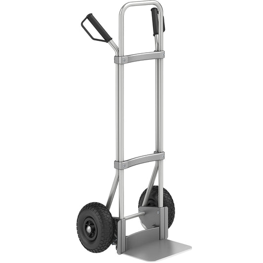 Aluminium sack truck, footplate WxD 280 x 250 mm, aluminium, pneumatic tyres.
