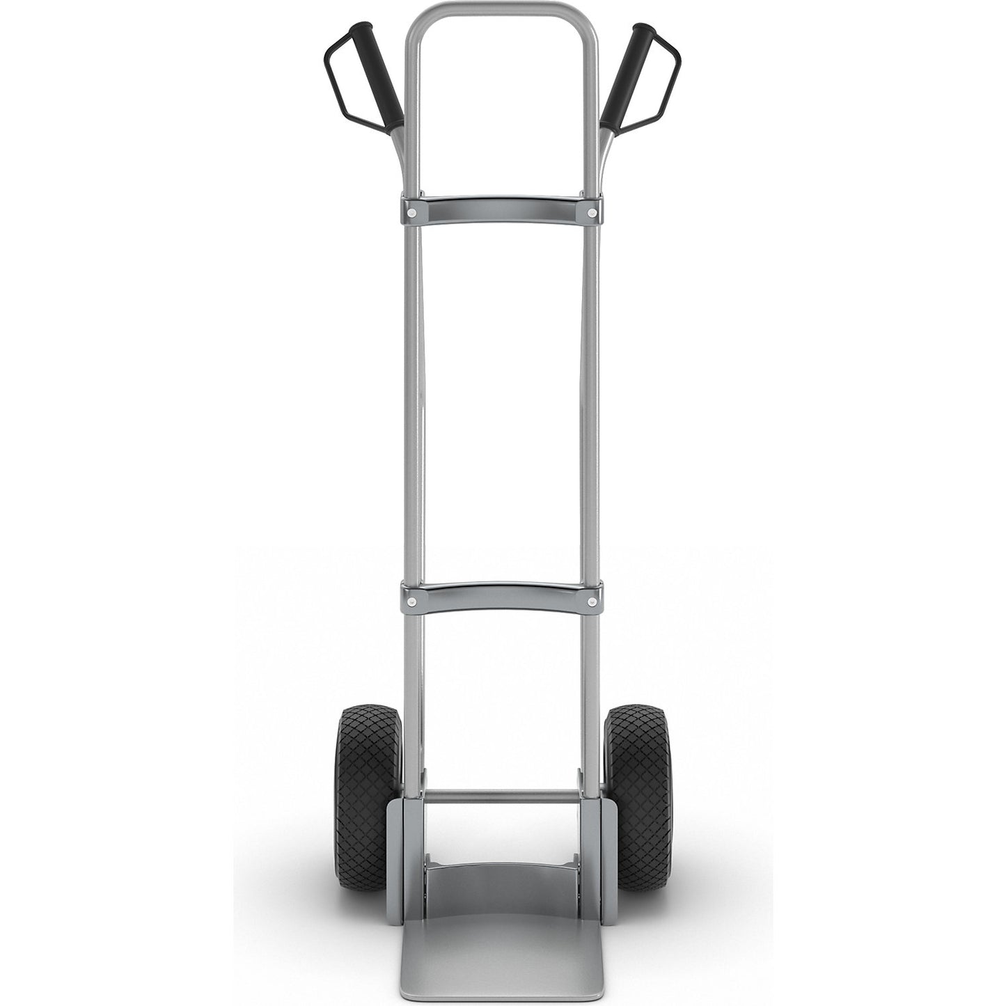 Sack truck with runners, zinc plated, footplate WxD 280 x 250 mm, zinc plated, pneumatic tyres.