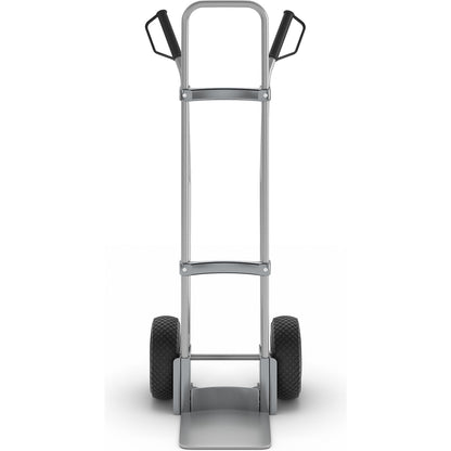 Sack truck with runners, zinc plated, footplate WxD 280 x 250 mm, zinc plated, pneumatic tyres.