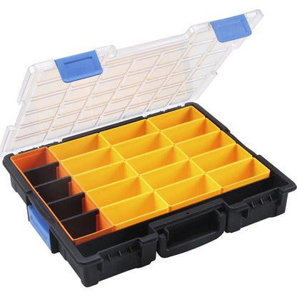 Professional small parts case, external WxH 355 x 76 mm, pack of 2, with 21 insert boxes.