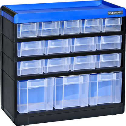 VARIOPLUS PRO small parts cabinet, HxWxD 285 x 300 x 135 mm, 16 drawers, 16 dividers.