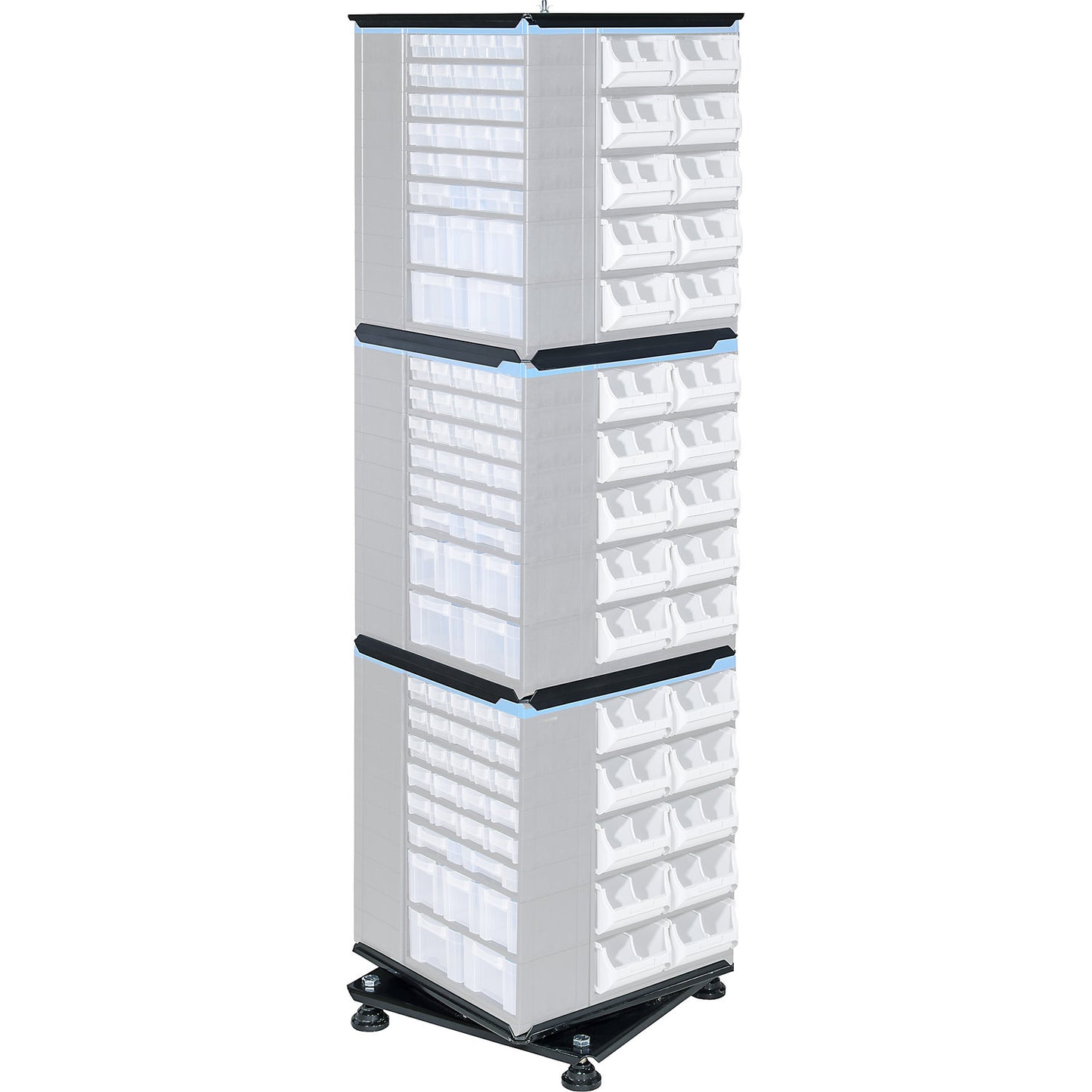 VARIOPLUS PRO revolving stand, HxWxD 1710 x 445 x 445 mm, can be fitted out as required.