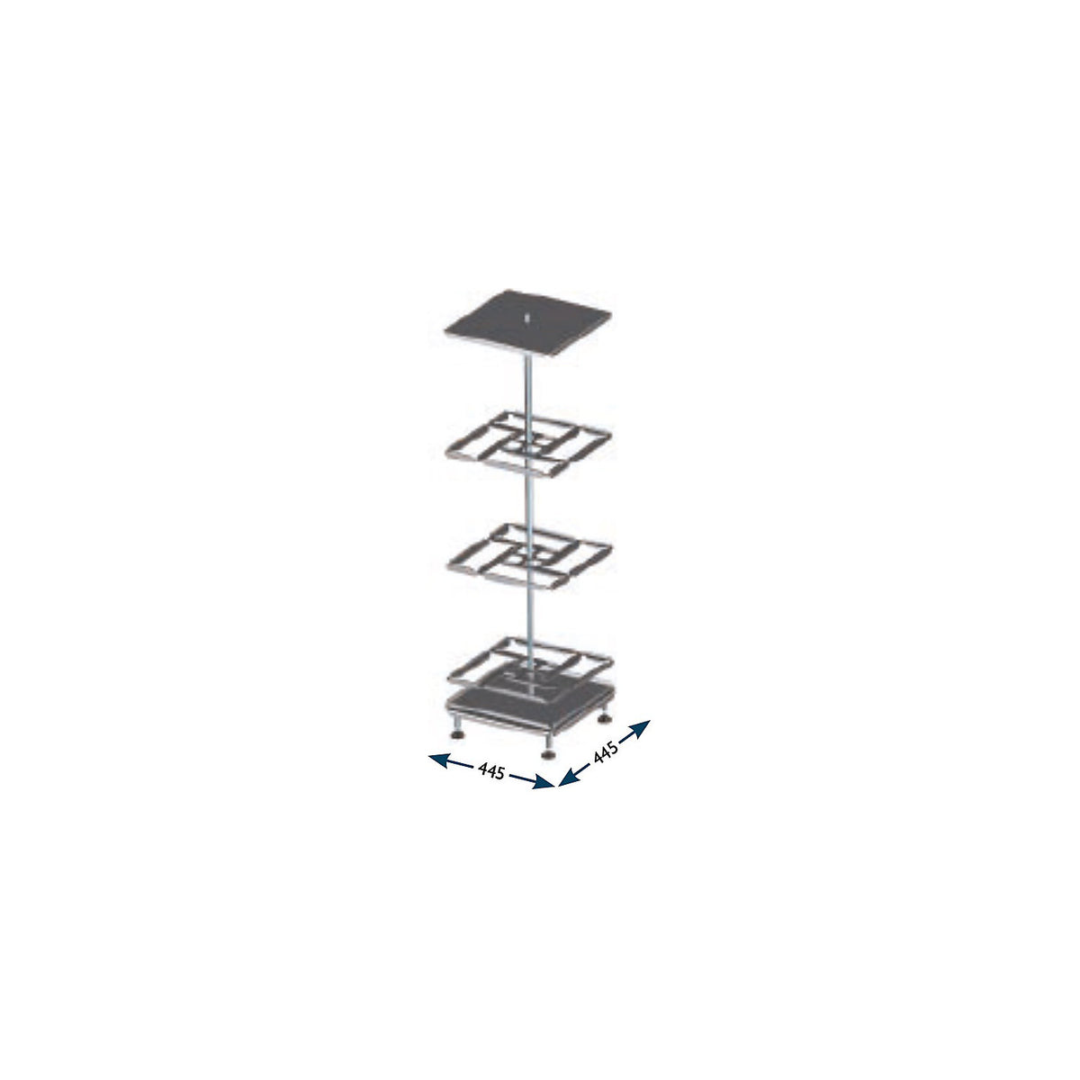 VARIOPLUS PRO revolving stand, HxWxD 1710 x 445 x 445 mm, can be fitted out as required.