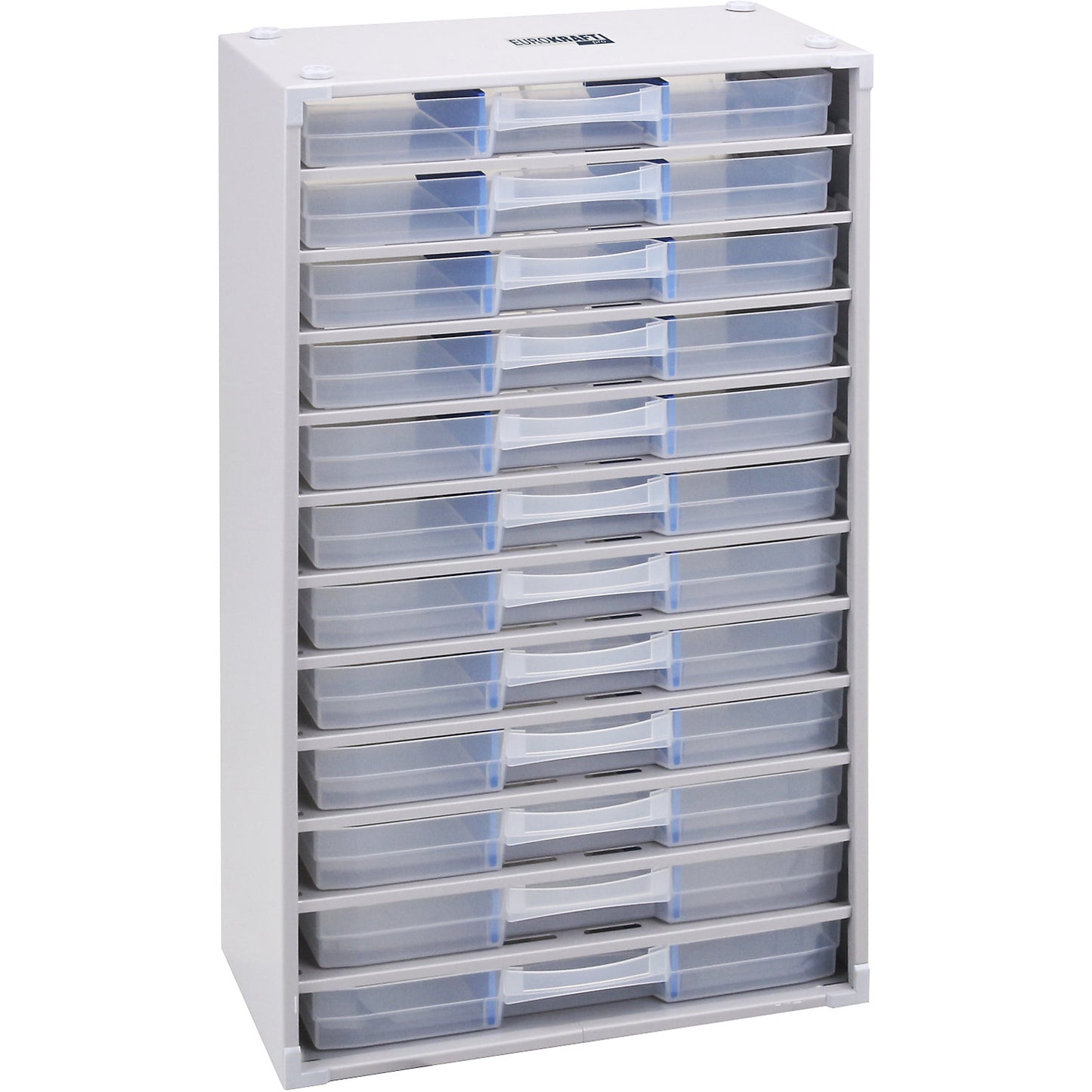 Metal small parts cabinet, HxWxD 565 x 300 x 140 mm, 12 drawers, 24 dividers.
