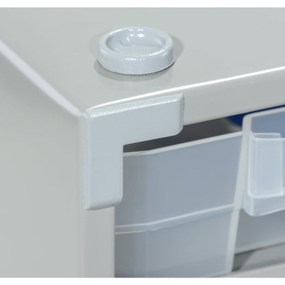 Metal small parts cabinet, HxWxD 565 x 300 x 140 mm, 60 drawers, 60 dividers.