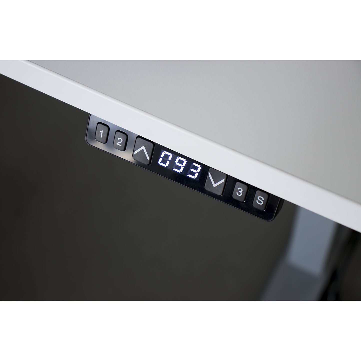 UPLINER-K - Desk, electric height adjustment, with memory switch, WxD 1200 x 800 mm, white/aluminium silver.
