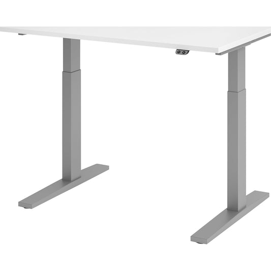 UPLINER-K - Desk, electric height adjustment, 700 - 1200 mm, WxD 1200 x 800 mm, WxD 1200 x 800 mm, white/aluminium silver.