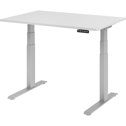 UPLINER-K - Desk, electric height adjustment, with memory switch, WxD 1200 x 800 mm, light grey/aluminium silver.