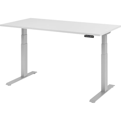 UPLINER-K - Desk, electric height adjustment, with memory switch, WxD 1600 x 800 mm, light grey/aluminium silver.