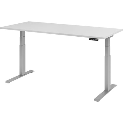 UPLINER-K - Desk, electric height adjustment, with memory switch, WxD 1800 x 800 mm, light grey/aluminium silver.