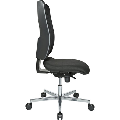 Office swivel chair V2 ergonomic seat, aluminium five-star base, mesh covered back rest, black.