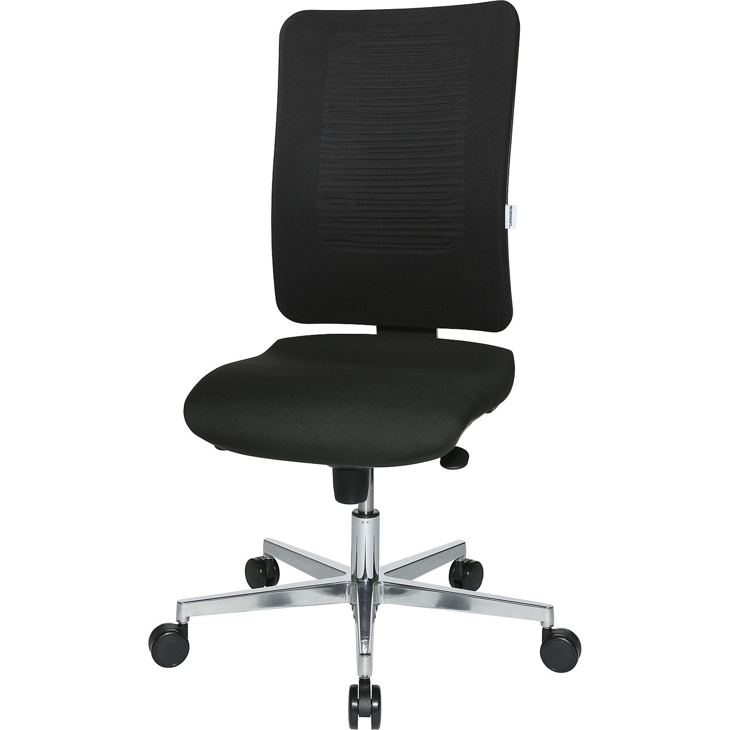 Office swivel chair V2 ergonomic seat, aluminium five-star base, mesh covered back rest, black.