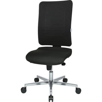 Office swivel chair V2 ergonomic seat, aluminium five-star base, mesh covered back rest, black.