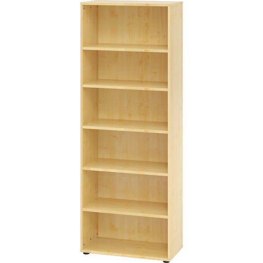 VERA-ZWO - Office shelf unit, HxWxD 2156 x 800 x 400 mm, 6 file heights, maple finish.