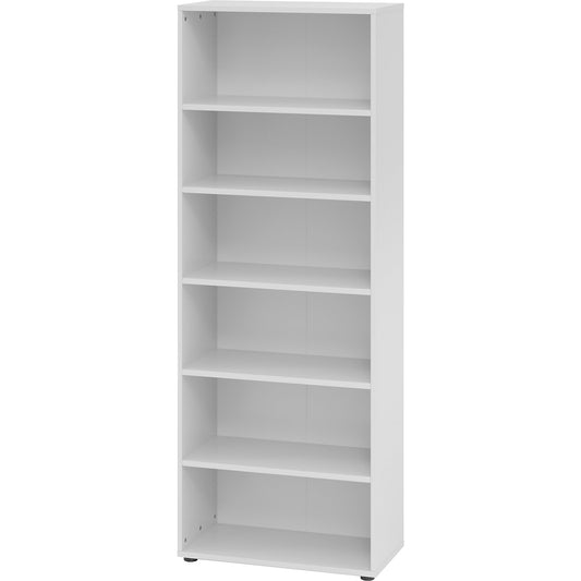 VERA-ZWO - Office shelf unit, HxWxD 2156 x 800 x 400 mm, 6 file heights, light grey.