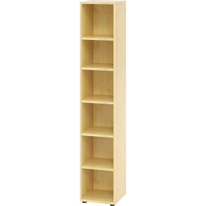 VERA-ZWO - Office shelf unit, HxWxD 2156 x 400 x 400 mm, 6 file heights, maple finish.