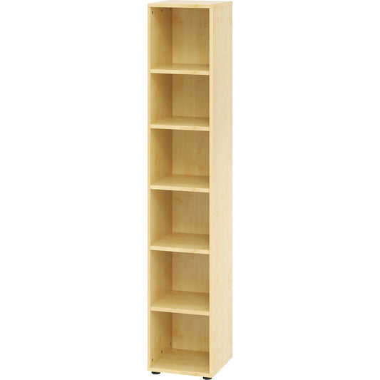 VERA-ZWO - Office shelf unit, HxWxD 2156 x 400 x 400 mm, 6 file heights, maple finish.
