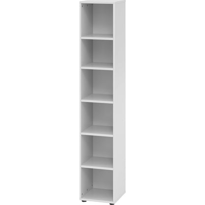 VERA-ZWO - Office shelf unit, HxWxD 2156 x 400 x 400 mm, 6 file heights, light grey.