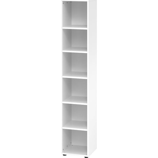 VERA-ZWO - Office shelf unit, HxWxD 2156 x 400 x 400 mm, 6 file heights, white.