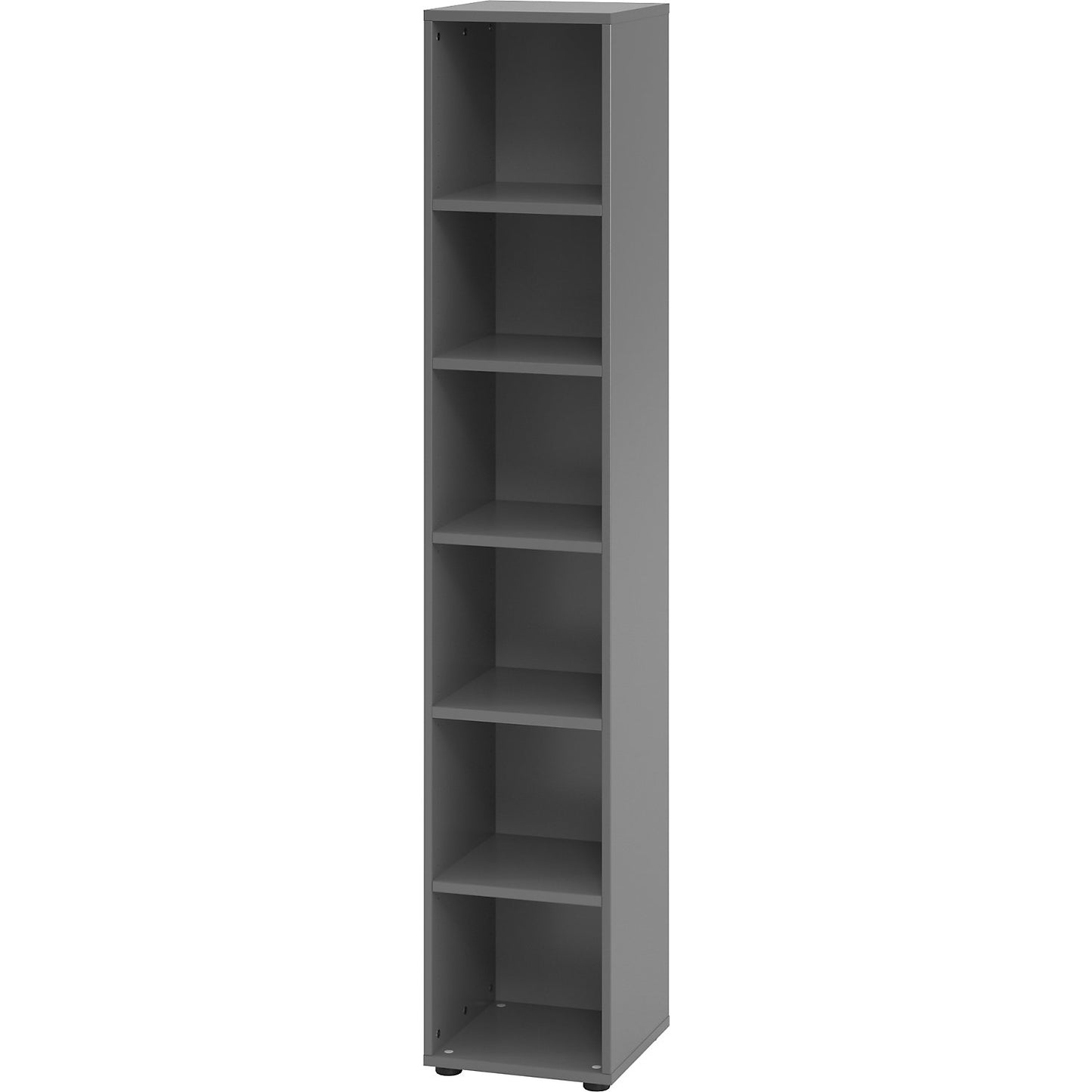 VERA-ZWO - Office shelf unit, HxWxD 2156 x 400 x 400 mm, 6 file heights, graphite.