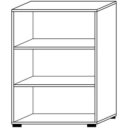 VERA-ZWO - Office shelf unit, HxWxD 1100 x 800 x 400 mm, 3 file heights, light grey.