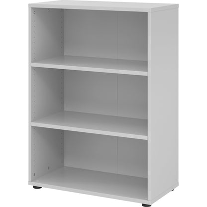 VERA-ZWO - Office shelf unit, HxWxD 1100 x 800 x 400 mm, 3 file heights, light grey.