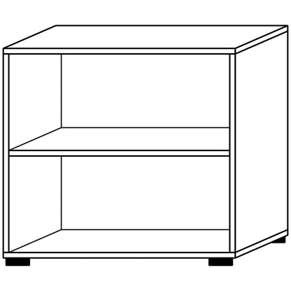 VERA-ZWO - Office shelf unit, HxWxD 748 x 800 x 400 mm, 2 file heights, white.