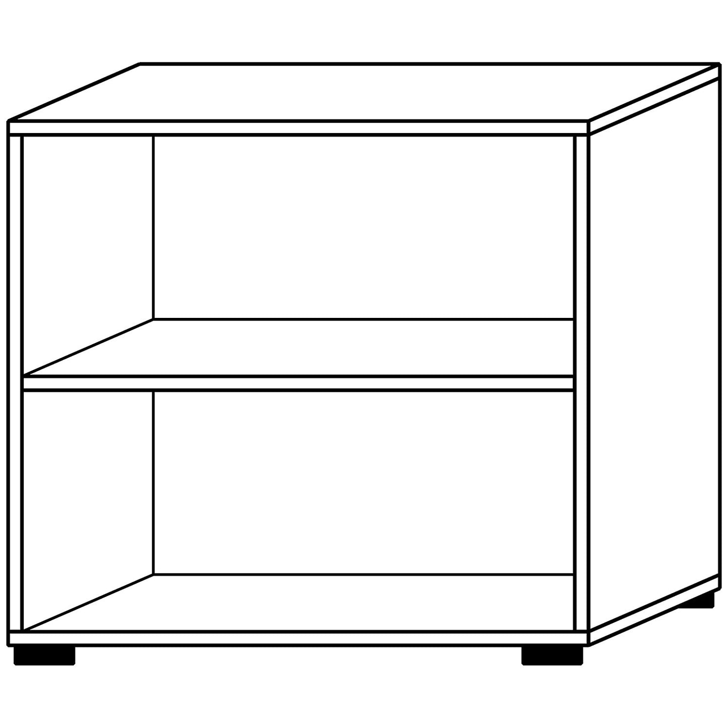 VERA-ZWO - Office shelf unit, HxWxD 748 x 800 x 400 mm, 2 file heights, light grey.