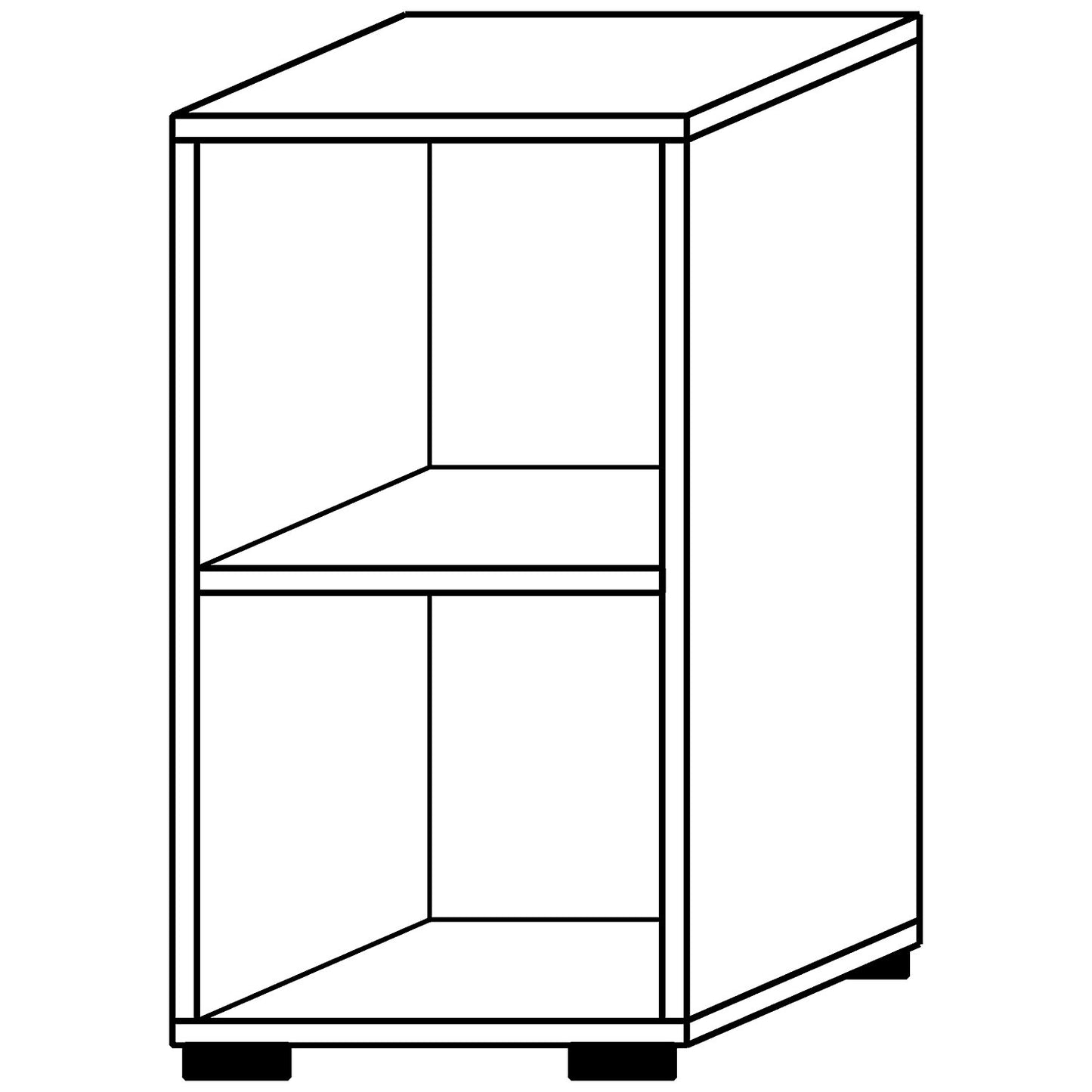 VERA-ZWO - Office shelf unit, HxWxD 748 x 400 x 400 mm, 2 file heights, maple finish.