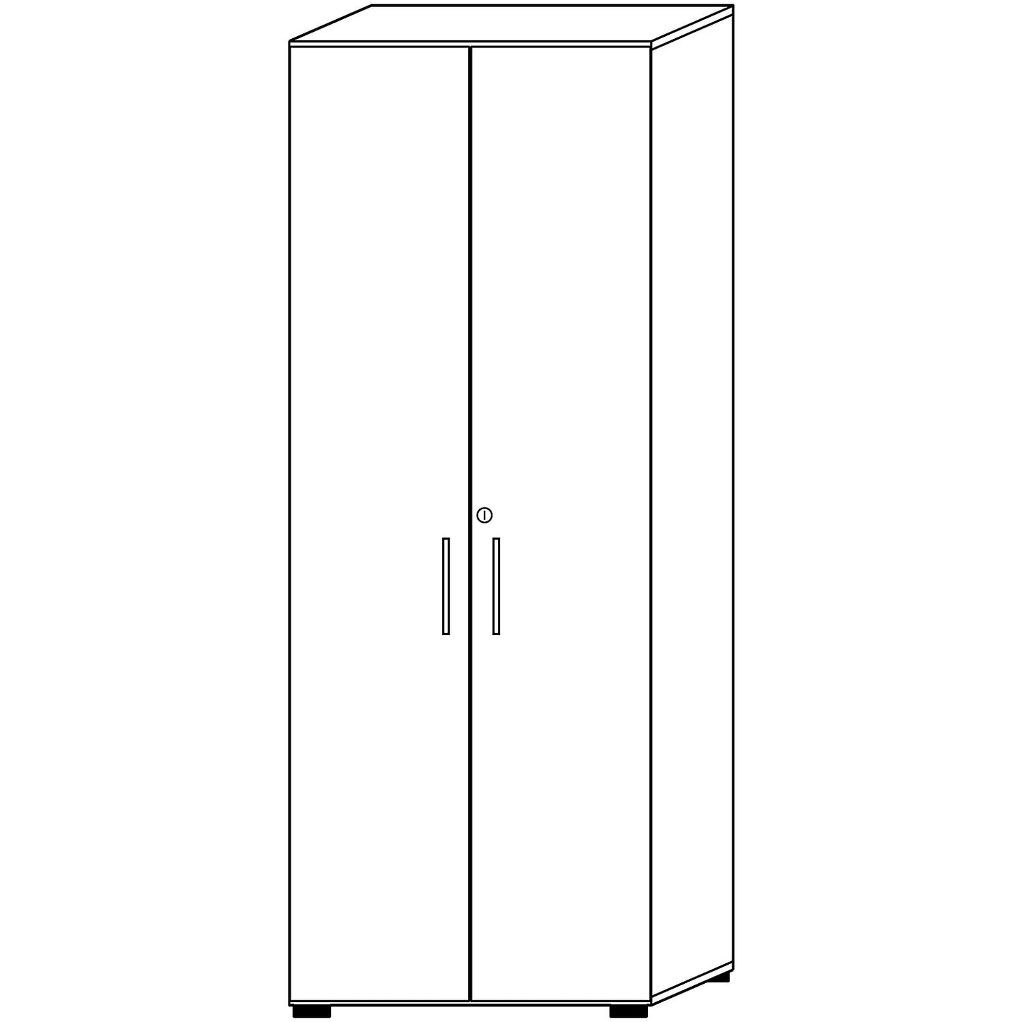 VERA-ZWO - Office cupboard, HxWxD 2156 x 800 x 420 mm, 5 shelves, graphite / white.