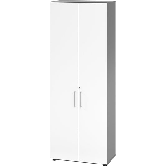 VERA-ZWO - Office cupboard, HxWxD 2156 x 800 x 420 mm, 5 shelves, graphite / white.