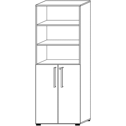 VERA-ZWO - Office cupboard, HxWxD 2156 x 800 x 420 mm, white.