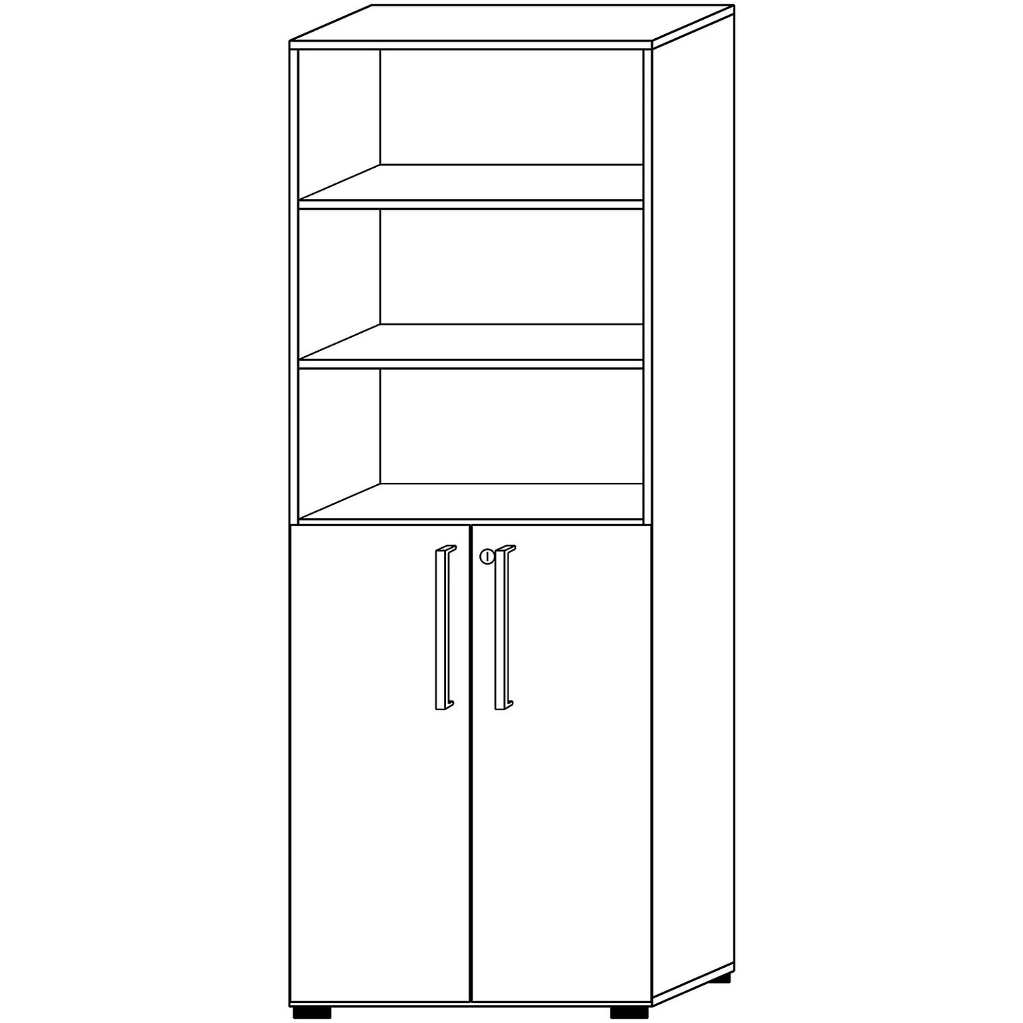 VERA-ZWO - Office cupboard, HxWxD 2156 x 800 x 420 mm, maple finish.