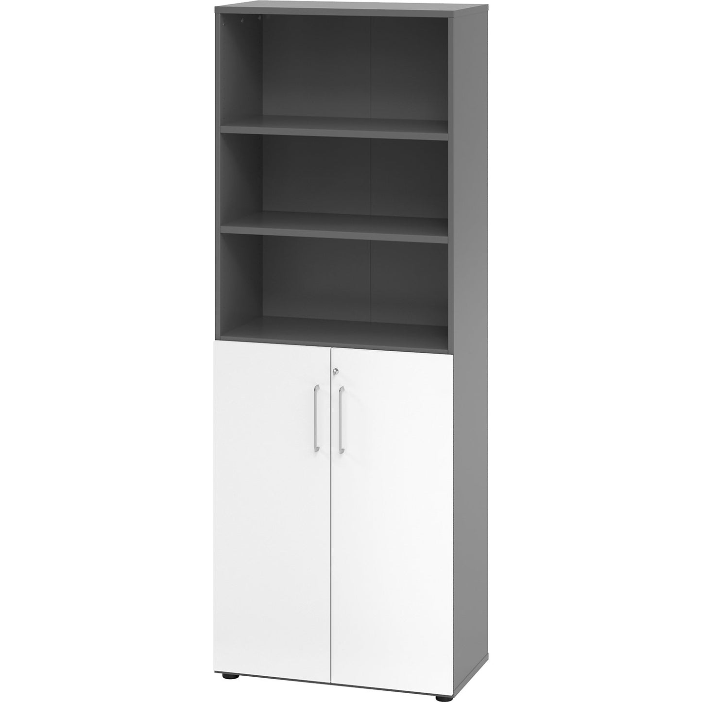 VERA-ZWO - Office cupboard, HxWxD 2156 x 800 x 420 mm, graphite / white.