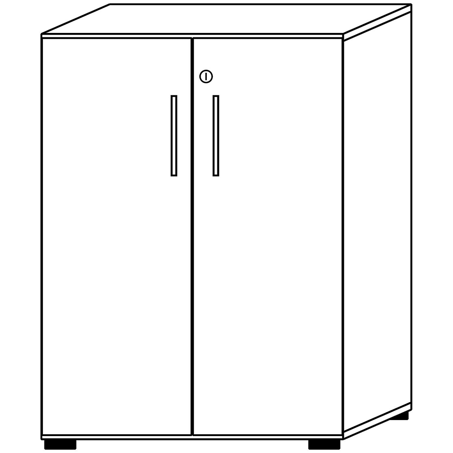 VERA-ZWO - Office cupboard, HxWxD 1100 x 800 x 420 mm, 2 shelves, light grey.