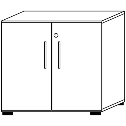 VERA-ZWO - Office cupboard, HxWxD 748 x 800 x 420 mm, 1 shelf, maple finish.