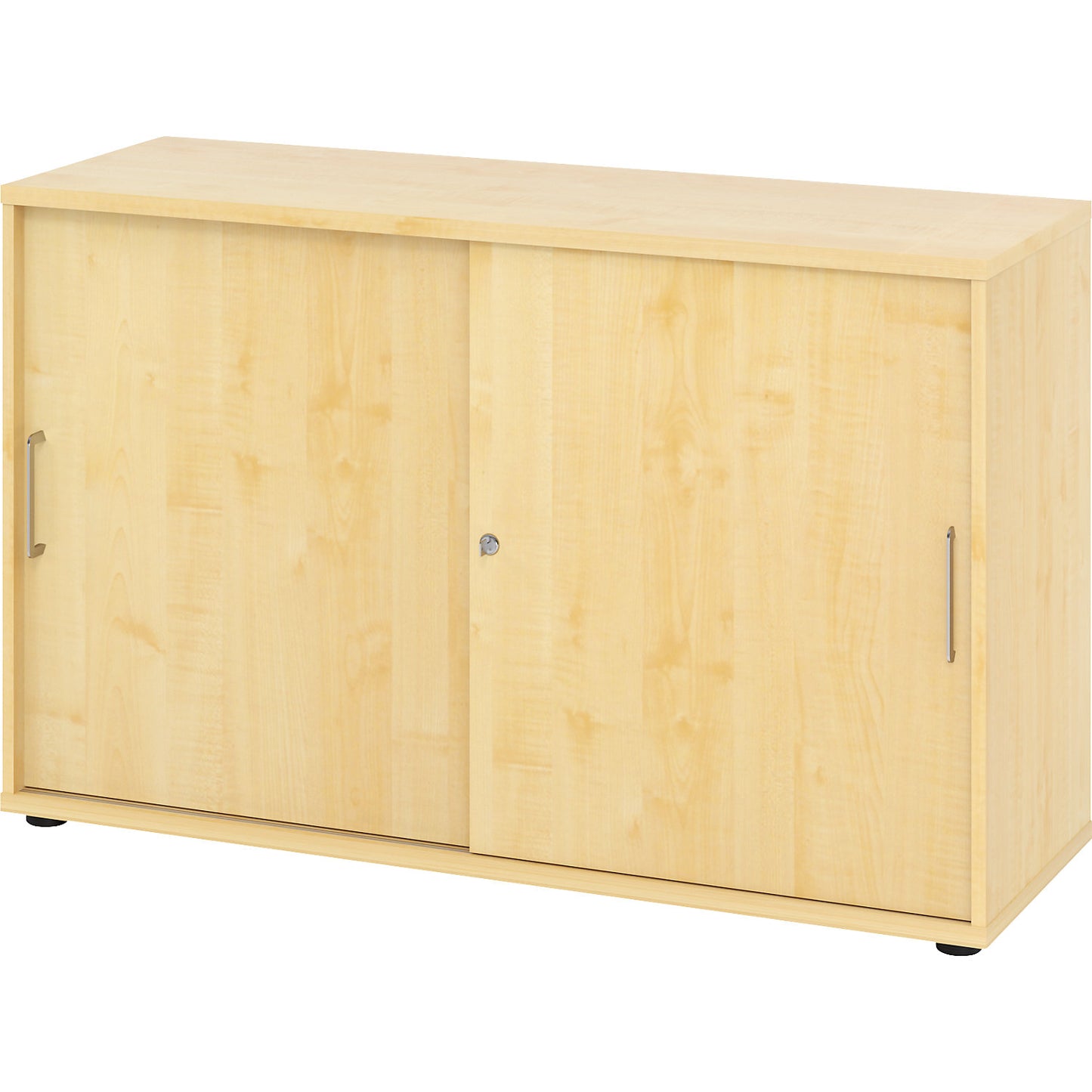 VERA-ZWO - Sliding door cupboard, HxWxD 748 x 1200 x 400 mm, 2 file heights, maple finish.