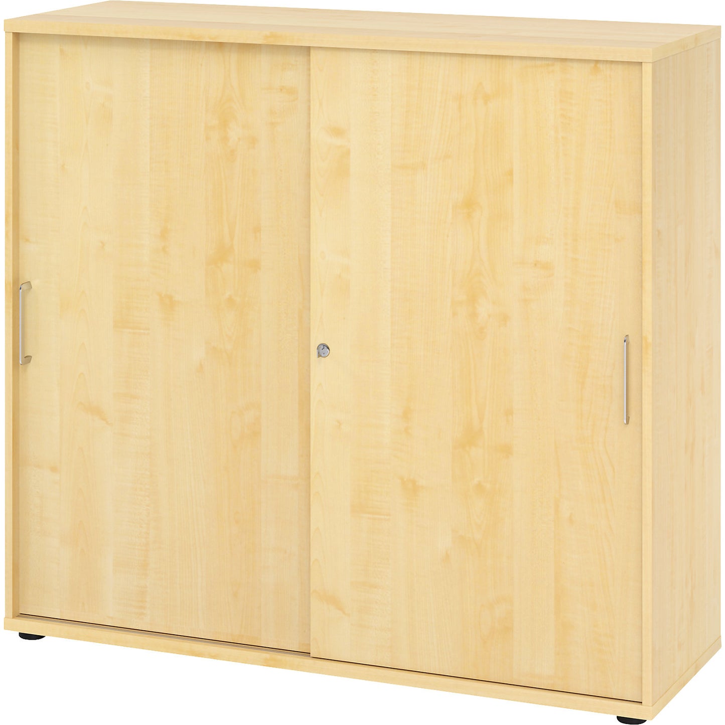 VERA-ZWO - Sliding door cupboard, HxWxD 1100 x 1200 x 400 mm, 3 file heights, maple finish.