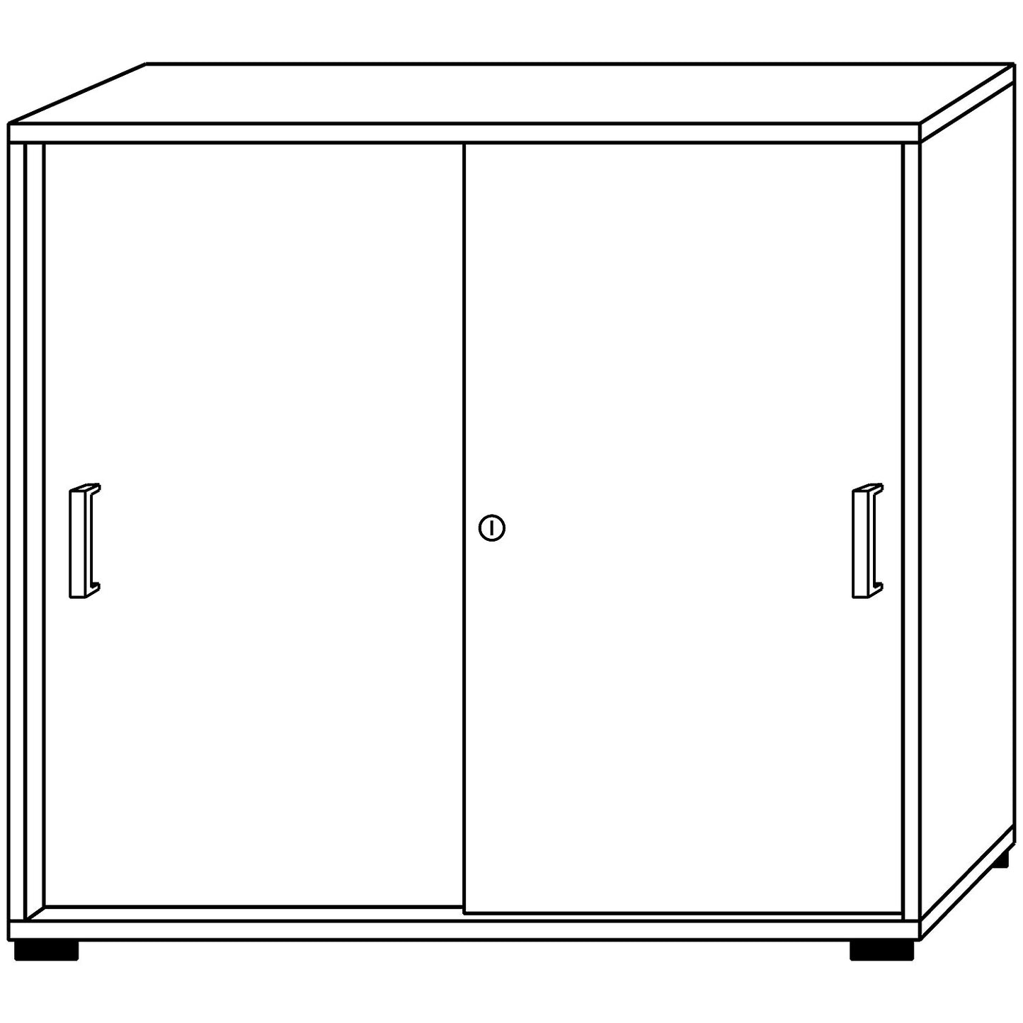 VERA-ZWO - Sliding door cupboard, HxWxD 1100 x 1200 x 400 mm, 3 file heights, graphite / white.