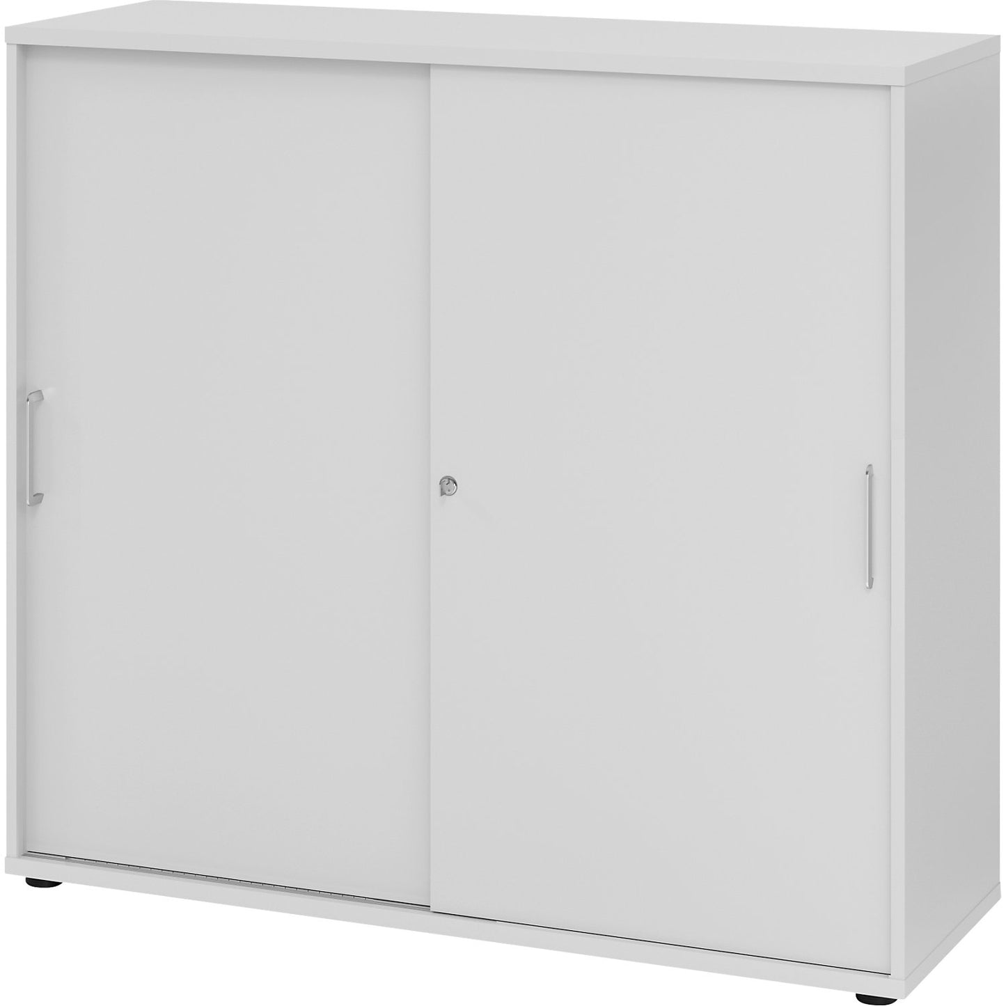 VERA-ZWO - Sliding door cupboard, HxWxD 1100 x 1200 x 400 mm, 3 file heights, light grey.