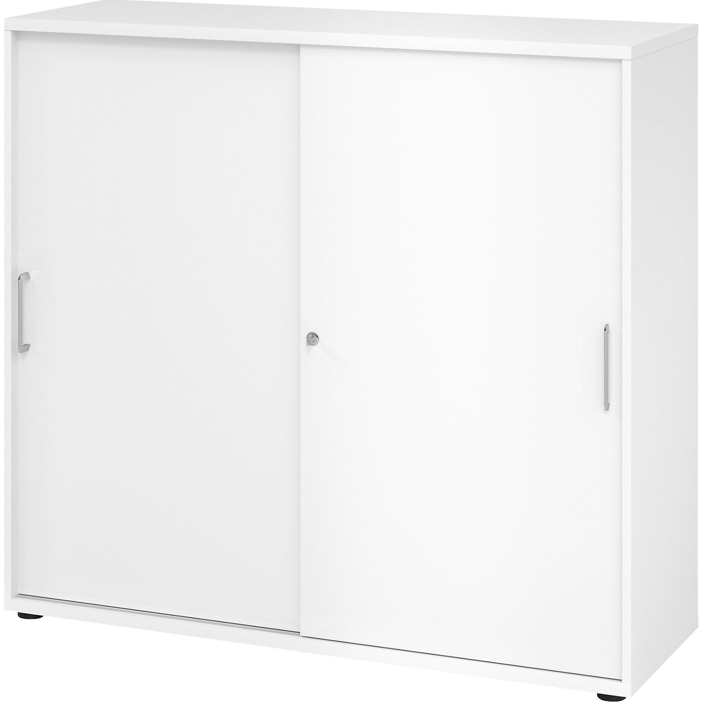 VERA-ZWO - Sliding door cupboard, HxWxD 1100 x 1200 x 400 mm, 3 file heights, white.